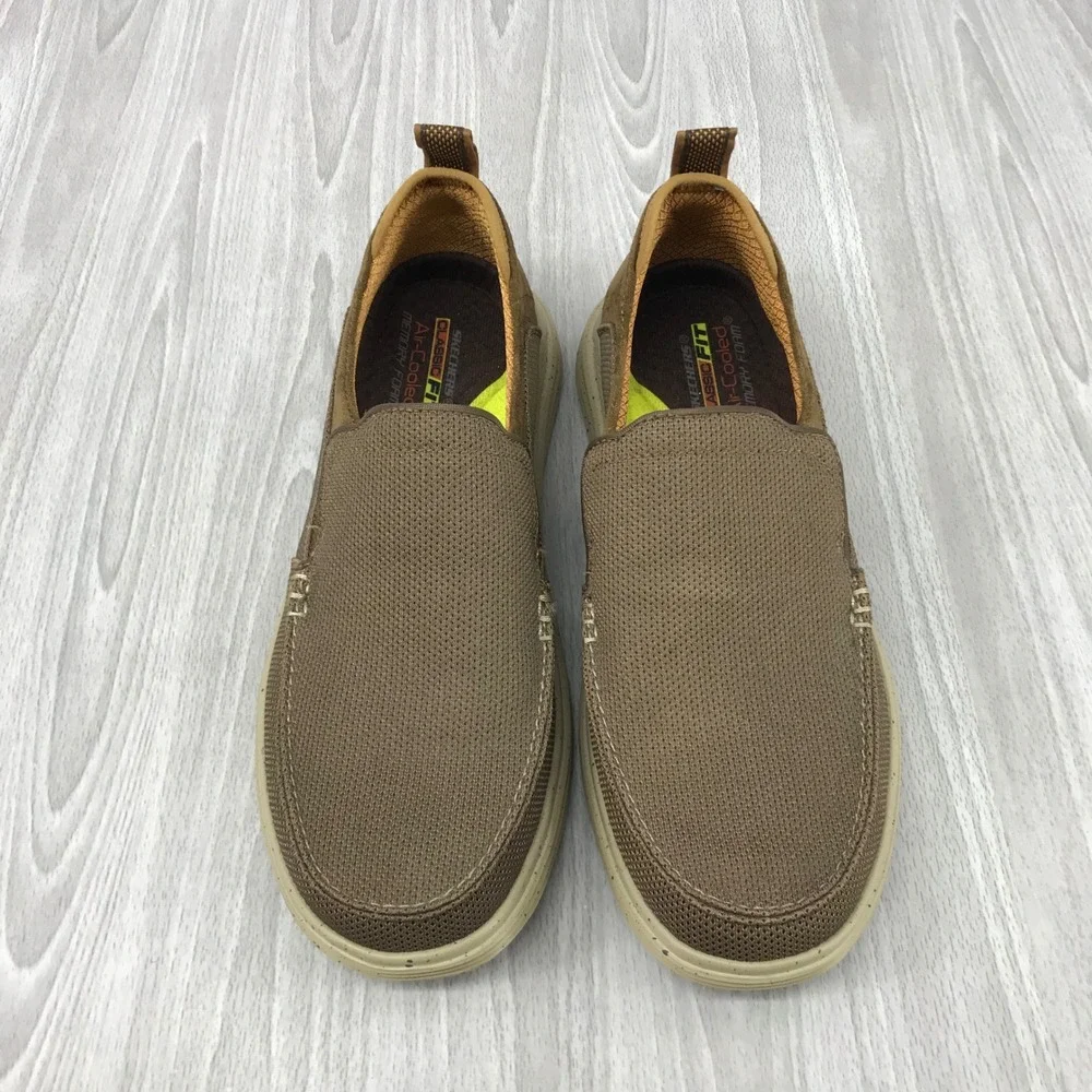 Skechers Mens Classic Fit Air‎ Cooled Memory Foam Loafers Brown 204568 BRN